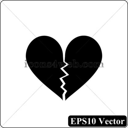 Broken heart black icon. EPS10 vector. - Website icons