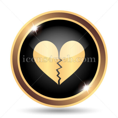 Broken heart gold icon. - Website icons