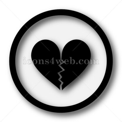 Broken heart simple icon. Broken heart simple button. - Website icons