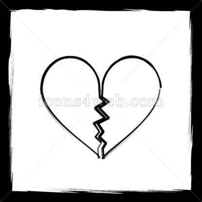 Broken heart sketch icon. - Website icons