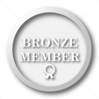 Bronze member white icon. Bronze member white button - Website icons