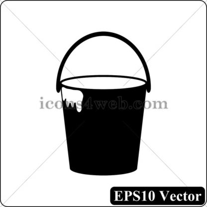 Bucket black icon. EPS10 vector. - Website icons