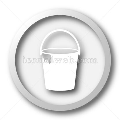 Bucket white icon. Bucket white button - Website icons