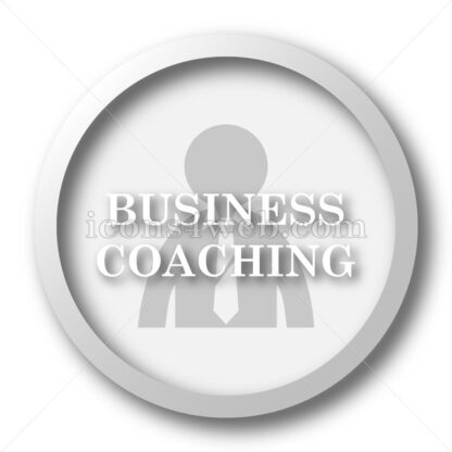 Business coaching white icon. Business coaching white button - Website icons