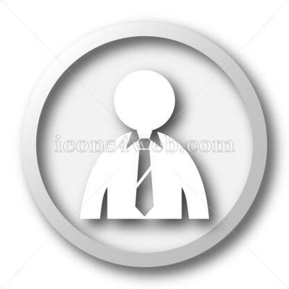Business man white icon. Business man white button - Website icons