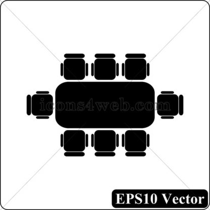 Business meeting table black icon. EPS10 vector. - Website icons