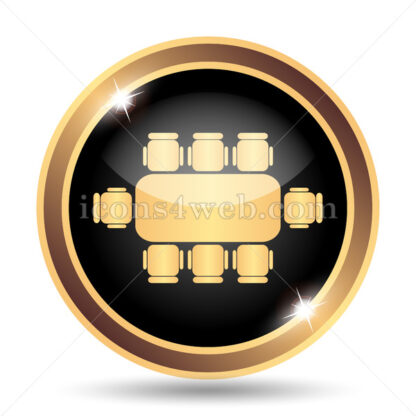 Business meeting table gold icon. - Website icons