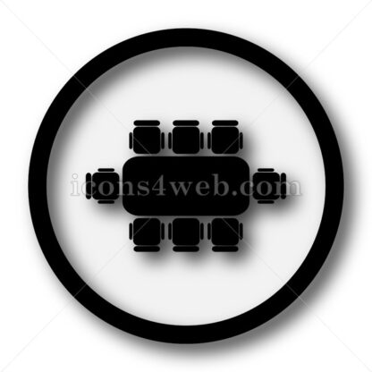 Business meeting table simple icon. Business meeting table simple button. - Website icons