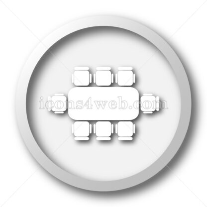Business meeting table white icon button - Icons for website