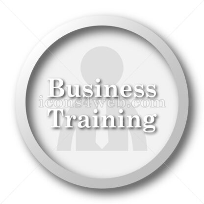 Business training white icon. Business training white button - Website icons