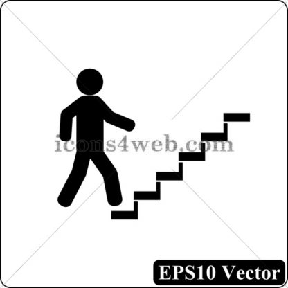 Businessman on stairs – success black icon. EPS10 vector. - Website icons
