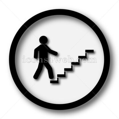 Businessman on stairs – success simple icon. Businessman on stairs – success simple button. - Website icons