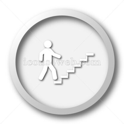Businessman on stairs – success white icon button - Icons for website