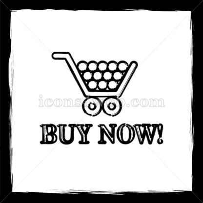 Buy now shopping cart sketch icon. - Website icons