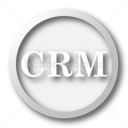CRM white icon. CRM white button - Website icons