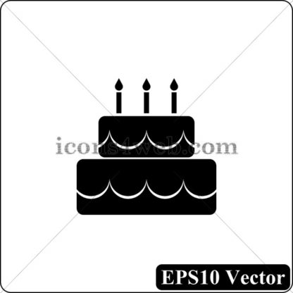 Cake black icon. EPS10 vector. - Website icons