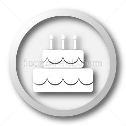Cake white icon. Cake white button - Website icons