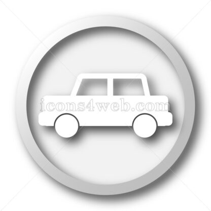 Car white icon. Car white button - Website icons