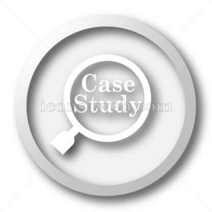 Case study white icon. Case study white button - Website icons