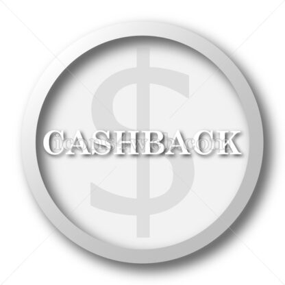 Cashback white icon. Cashback white button - Website icons