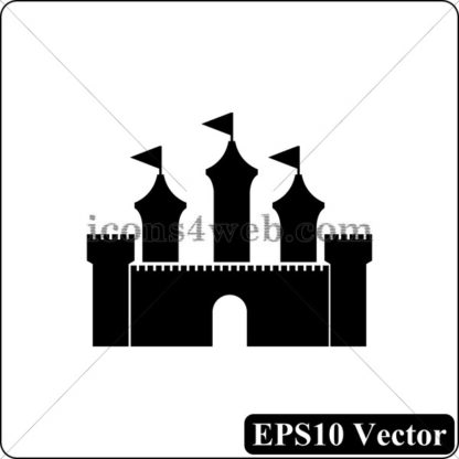Castle black icon. EPS10 vector. - Website icons