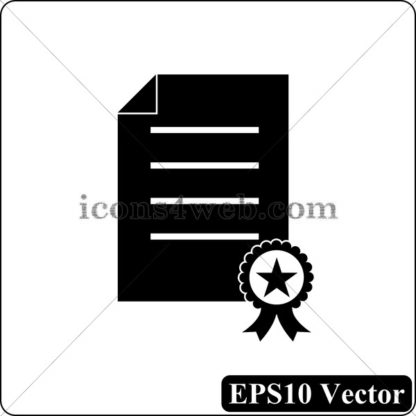 Certificate black icon. EPS10 vector. - Website icons