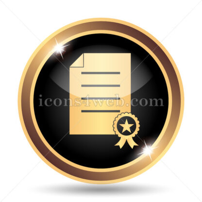 Certificate gold icon. - Website icons
