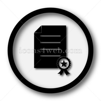 Certificate simple icon. Certificate simple button. - Website icons