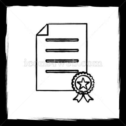 Certificate sketch icon. - Website icons