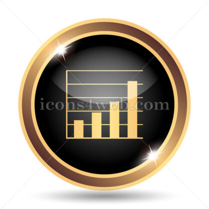 Chart bars gold icon. - Website icons