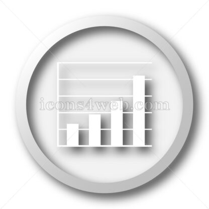 Chart bars white icon. Chart bars white button - Website icons