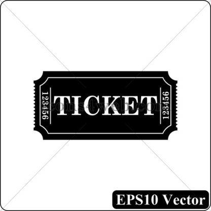 Cinema ticket black icon. EPS10 vector. - Website icons