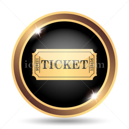 Cinema ticket gold icon. - Website icons