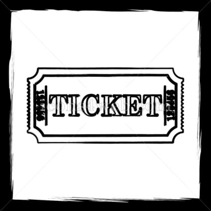 Cinema ticket sketch icon. - Website icons
