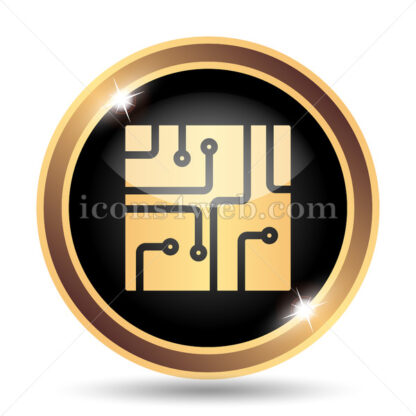 Circuit board gold icon. - Website icons