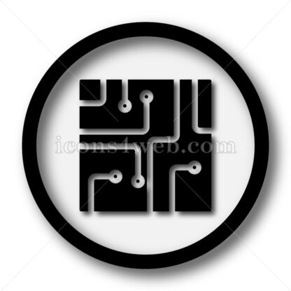 Circuit board simple icon. Circuit board simple button. - Website icons