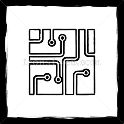 Circuit board sketch icon. - Website icons