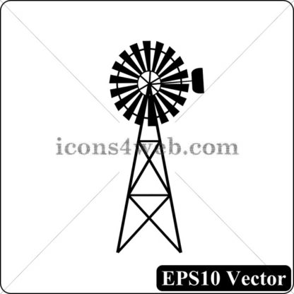 Classic windmill black icon. EPS10 vector. - Website icons