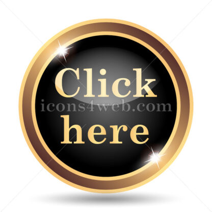 Click here text gold icon. - Website icons