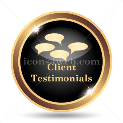 Client testimonials gold icon. - Website icons
