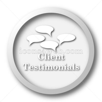 Client testimonials white icon button - Icons for website