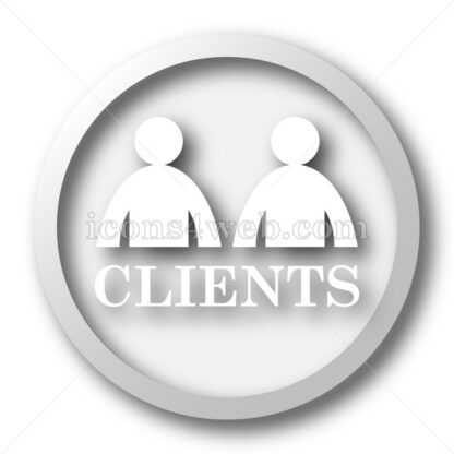 Clients white icon. Clients white button - Website icons