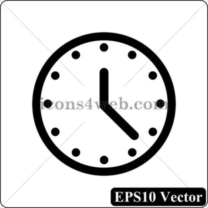 Clock black icon. EPS10 vector. - Website icons