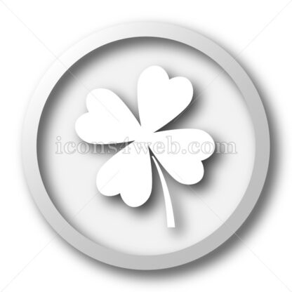 Clover white icon. Clover white button - Website icons