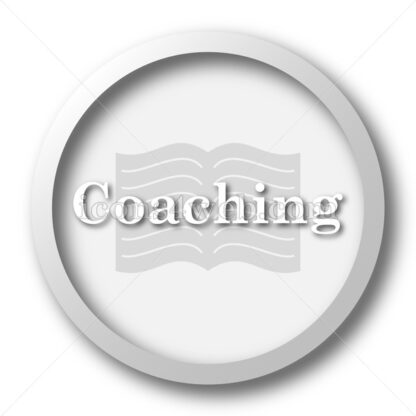 Coaching white icon. Coaching white button - Website icons