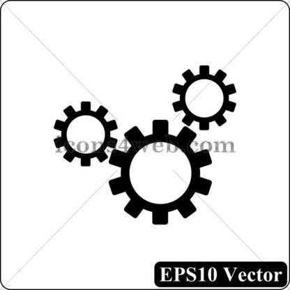 Cogs black icon. EPS10 vector. - Website icons