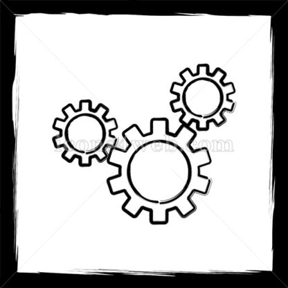 Cogs sketch icon. - Website icons