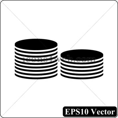 Coins.Money black icon. EPS10 vector. - Website icons