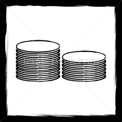 Coins.Money sketch icon. - Website icons