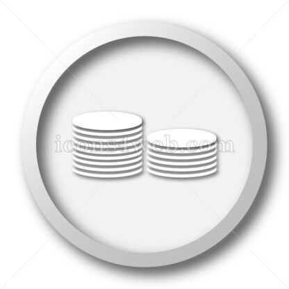 Coins.Money white icon. Coins.Money white button - Website icons